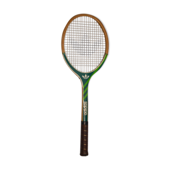 Raquette de tennis vintage Adidas - vert et blanc