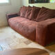 Terracotta corduroy straight sofa