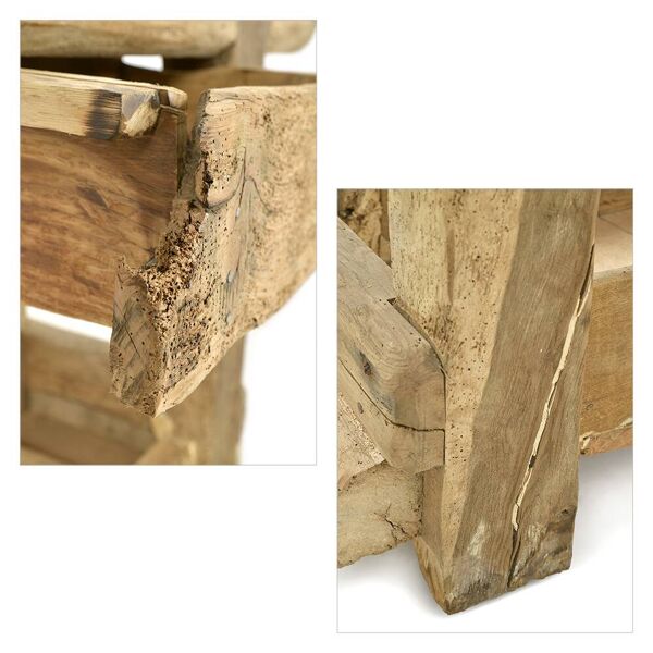 Établi d’atelier en bois ancien (74 x 210 x 47cm)