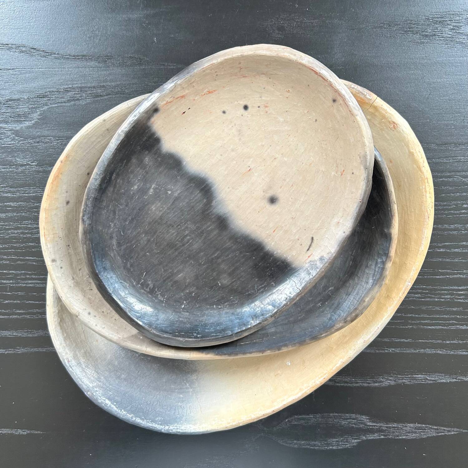 Handmade clay and ash dish