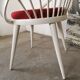 Swedish armchair circle Yngve Ekström, white and red