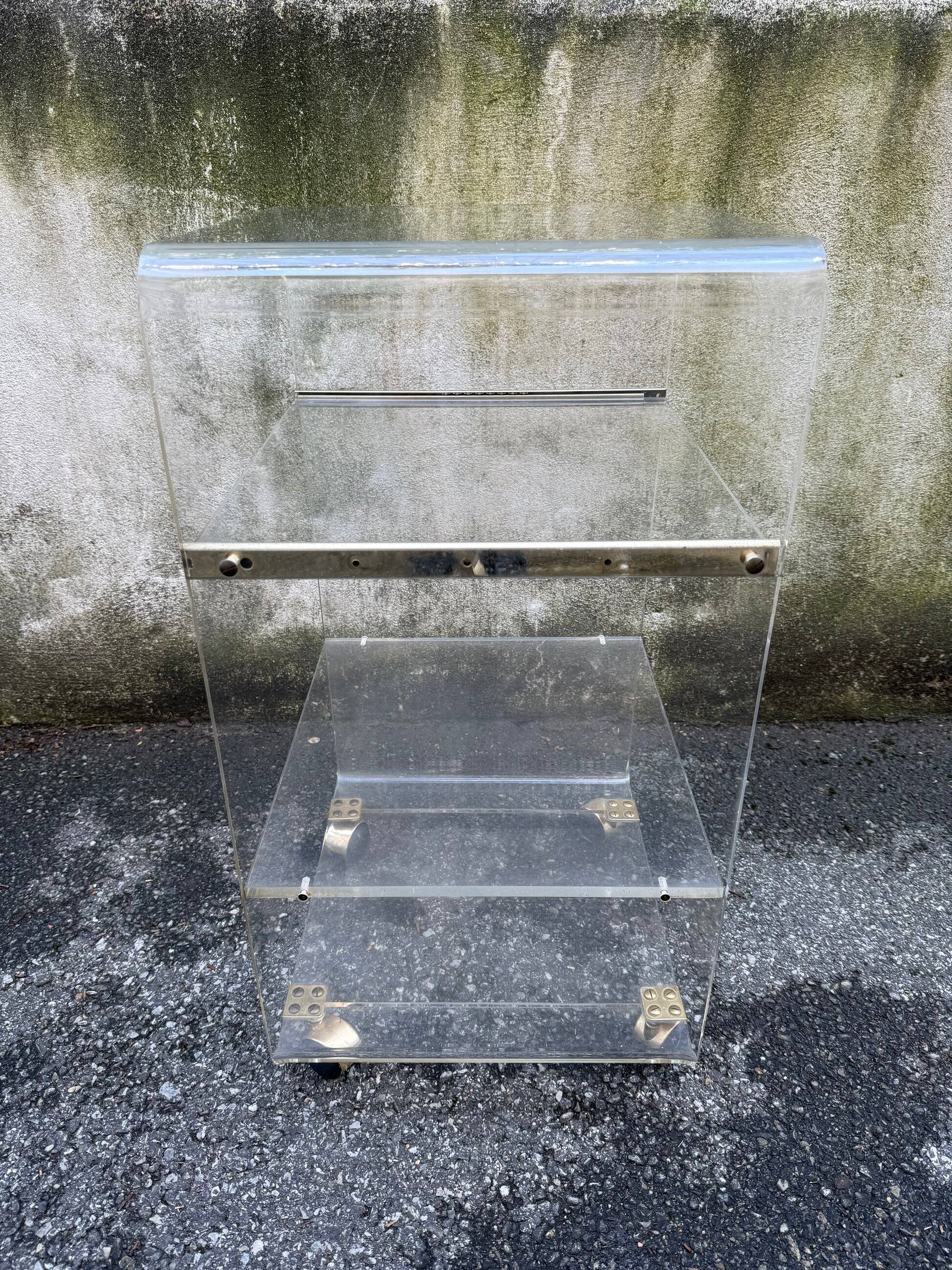 Rolling dessert trolley in plexiglass – Marais International – 1970s-1980s