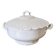 White porcelain soup tureen from Limoges with a vegetal scroll design.
