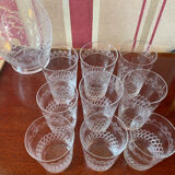9 verres baptême cristal gravés