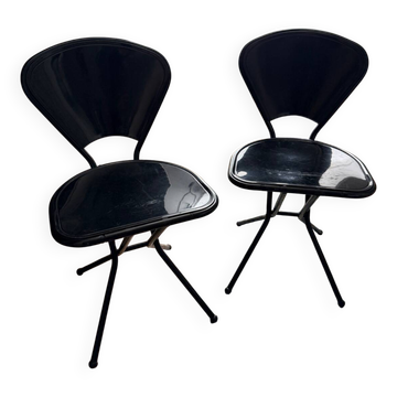 2 folding chairs by Niels Gammegaard for Ikea from the 1980s.