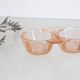 Salt and Pepper Set in pink glass, molded glass, vintage French, authentic