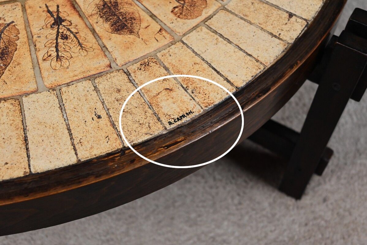 Table basse signée R. Capron, collection les Herbiers, Vallauris – 1960