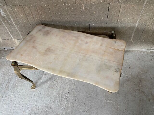 Onyx coffee table base vintage brass 1950