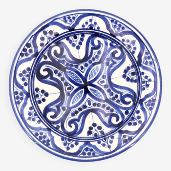 Creaking wall plate Moroccan blue ceramic