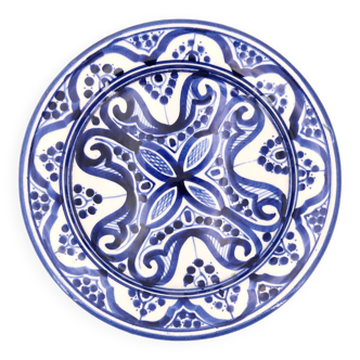 Creaking wall plate Moroccan blue ceramic