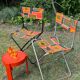 Pair of vintage folding camping chairs - BHV Paris (1970s)