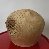 Vintage stoneware owl lamp, circa 1970