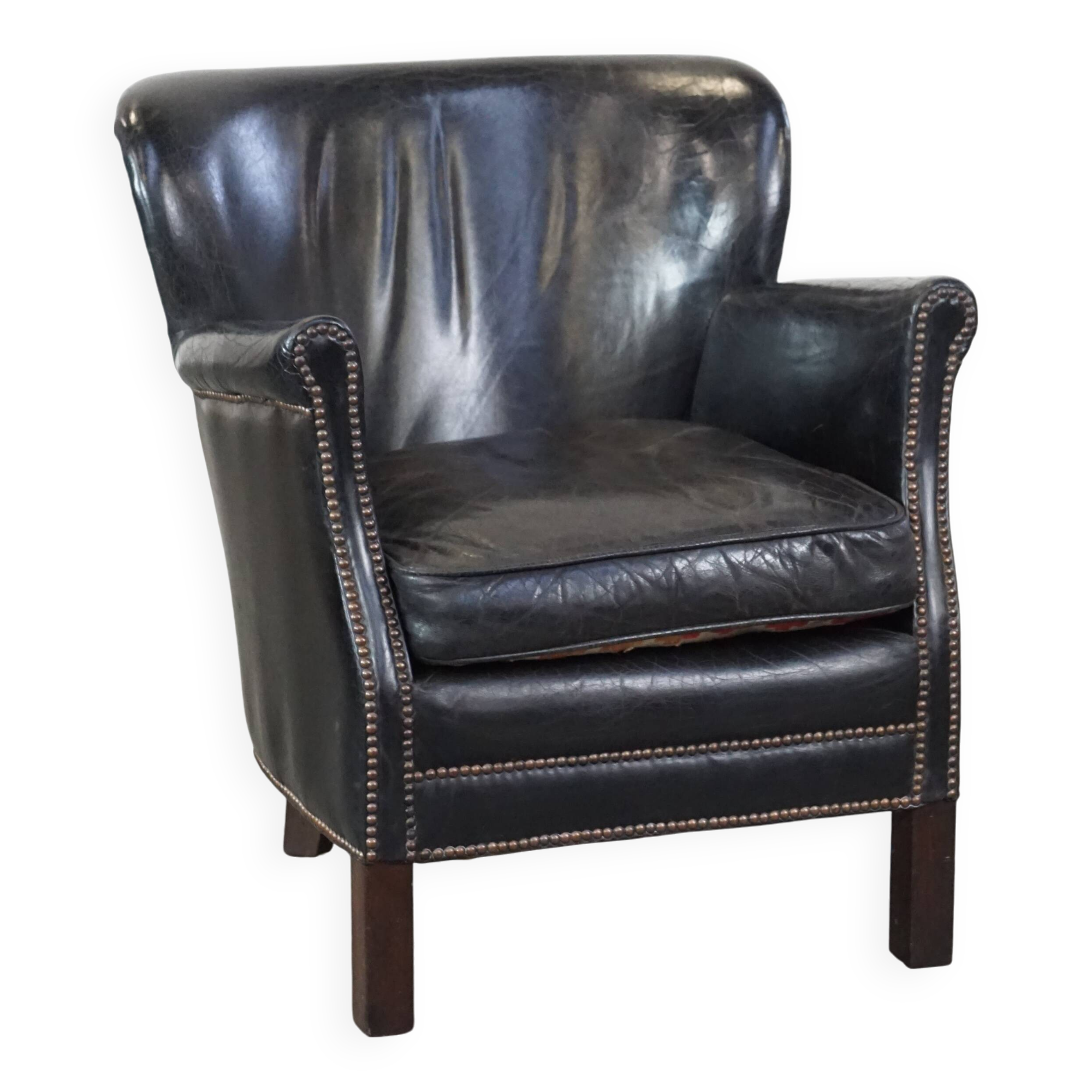 Fauteuil en cuir noir