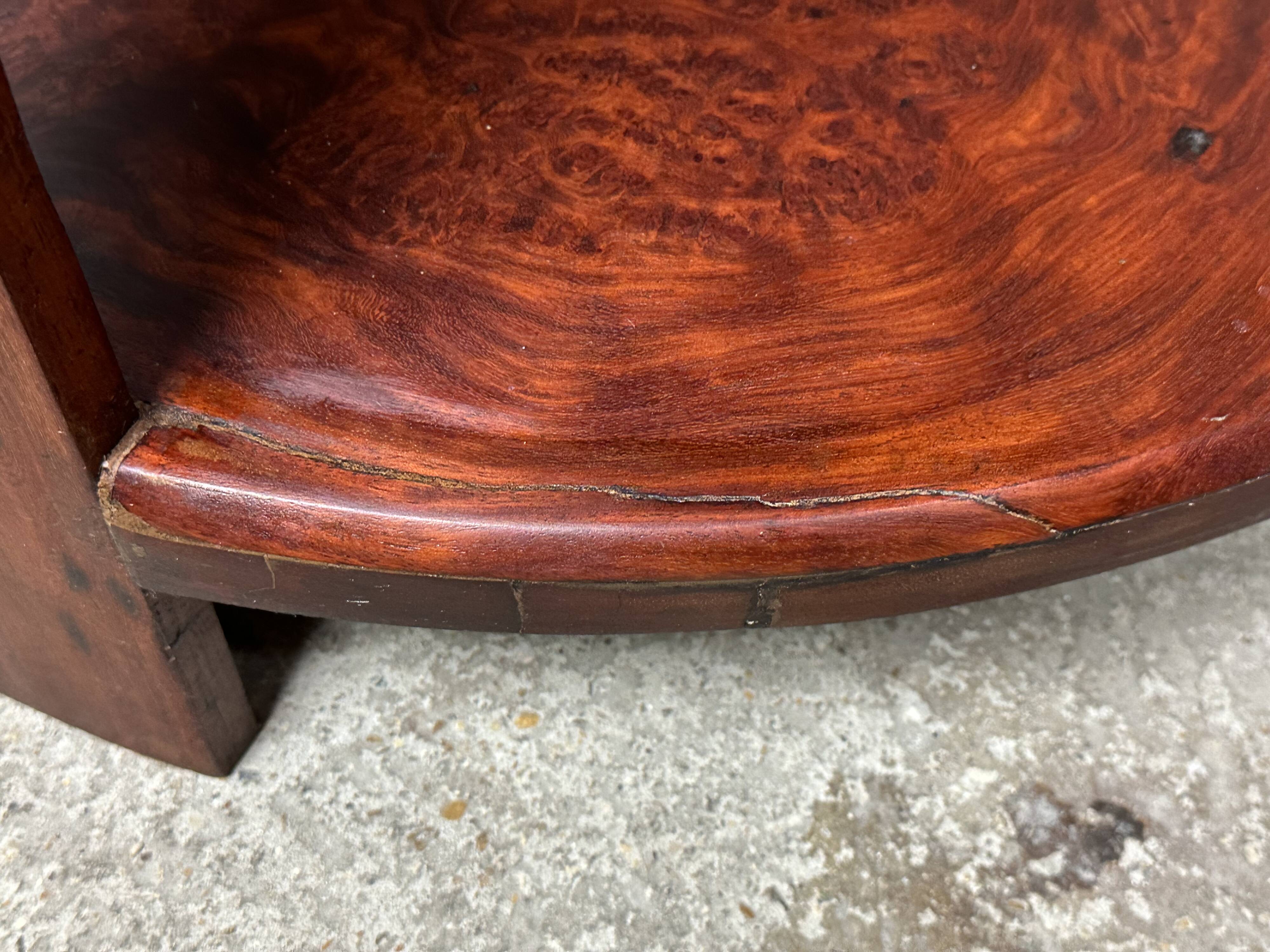 Art Deco side table / pedestal table in Rio rosewood
