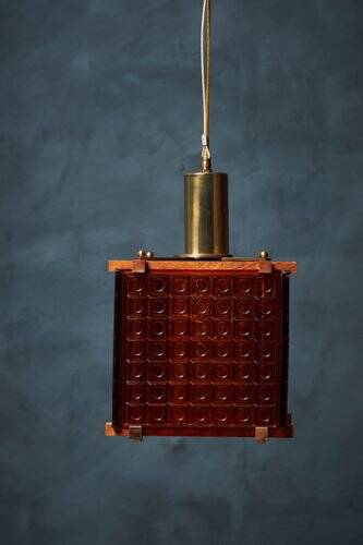 Mid-Century Suspension in Orange Crystal, Denmark