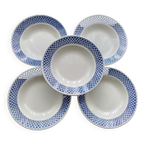 5 Hollow plates opaque porcelain from Badonviller