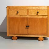 Meuble de rangement français à deux portes avec feuilles latérales extraites en bois années 1970