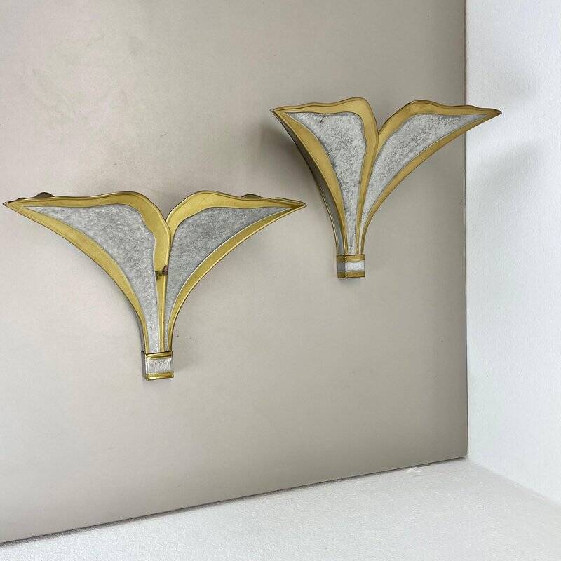 Appliques murales bicolores d'Henri Fernandez pour Honoré, France, années 1970, lot de 2