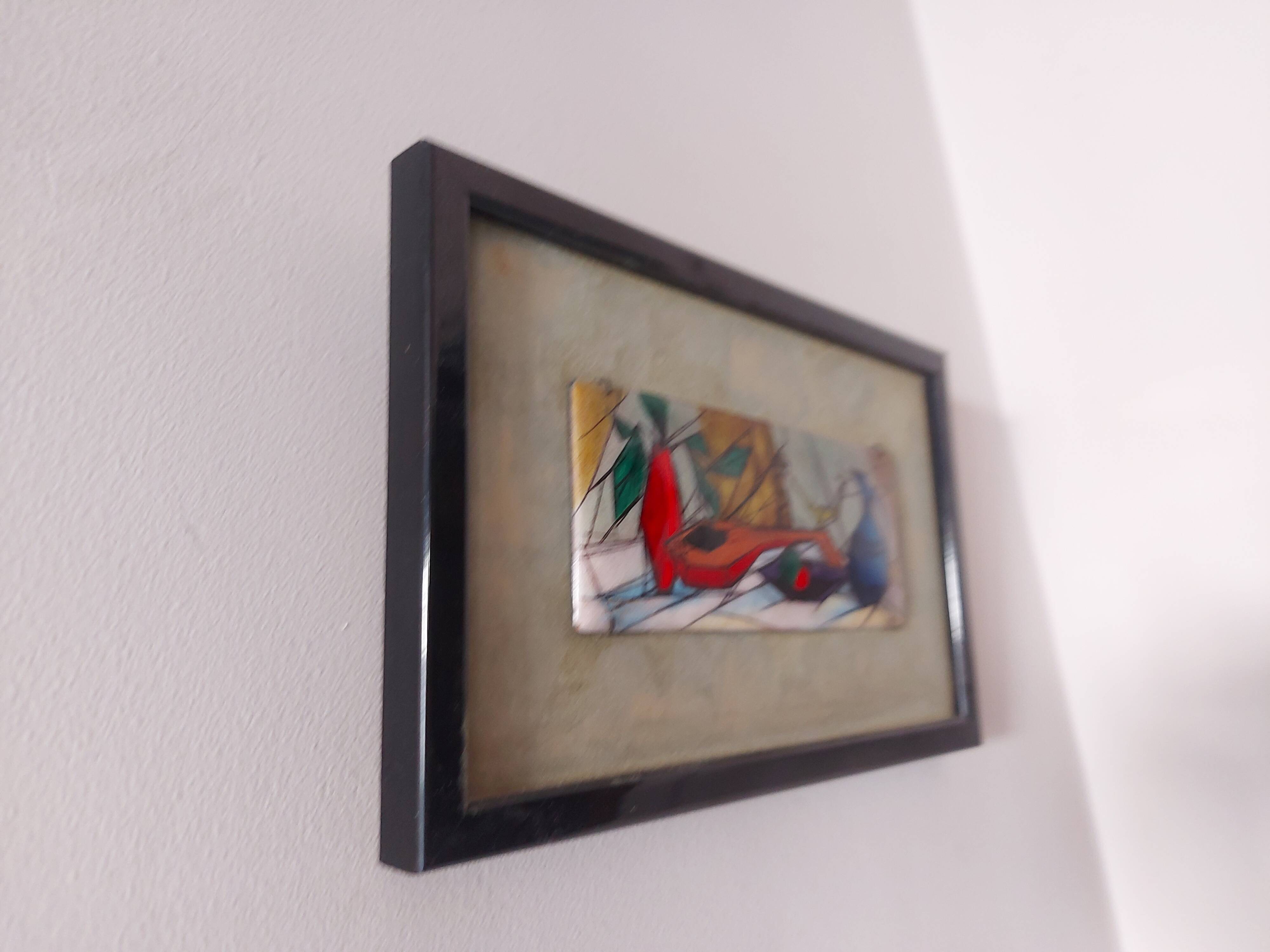Enameled painting by the artist Tugomir Huberger, master enameler Jean Bétourné, Limoges