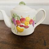 Fruit pattern slip teapot