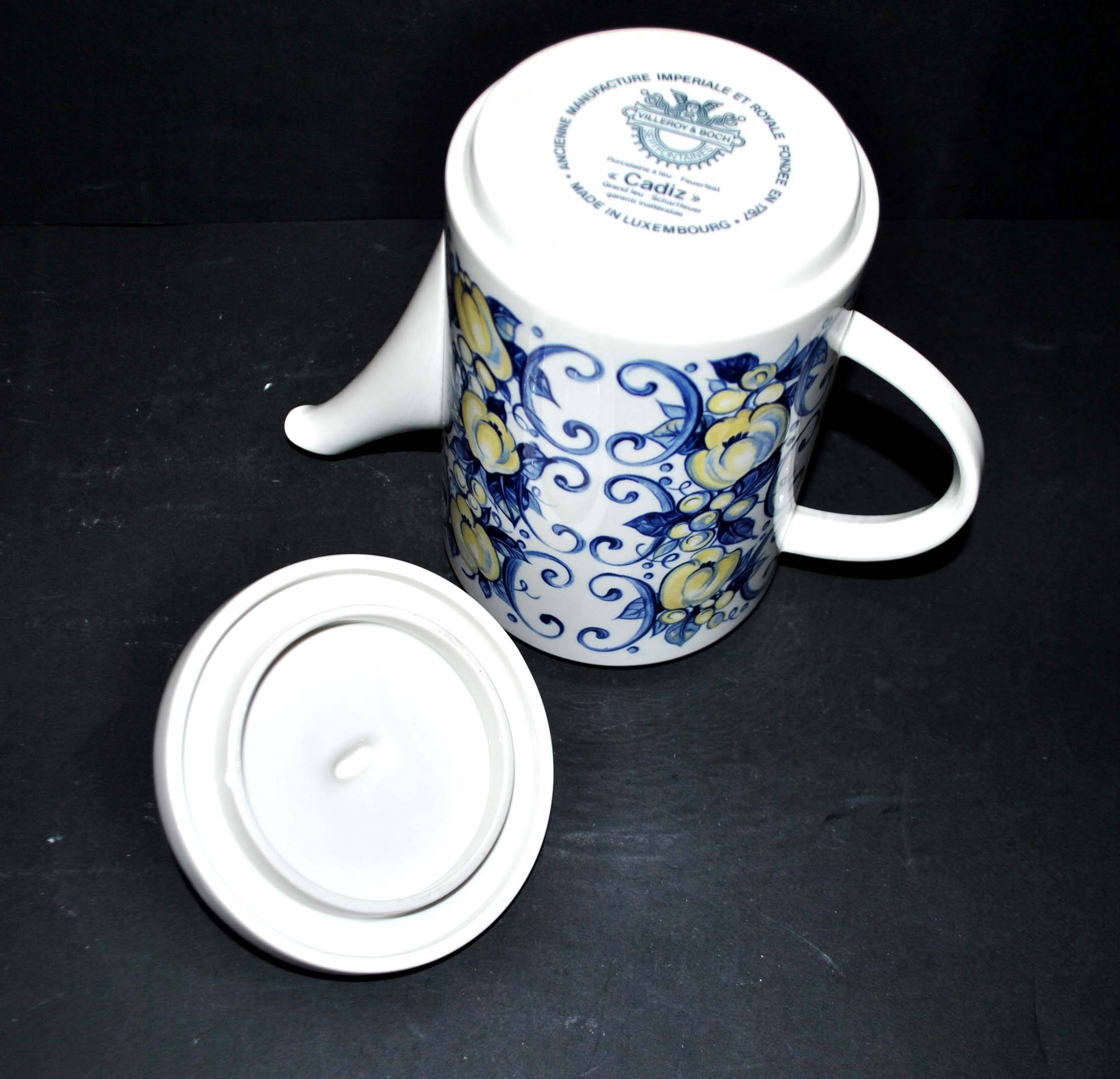 Vintage cadiz porcelain coffee and tea maker villeroy & boch design 1970s