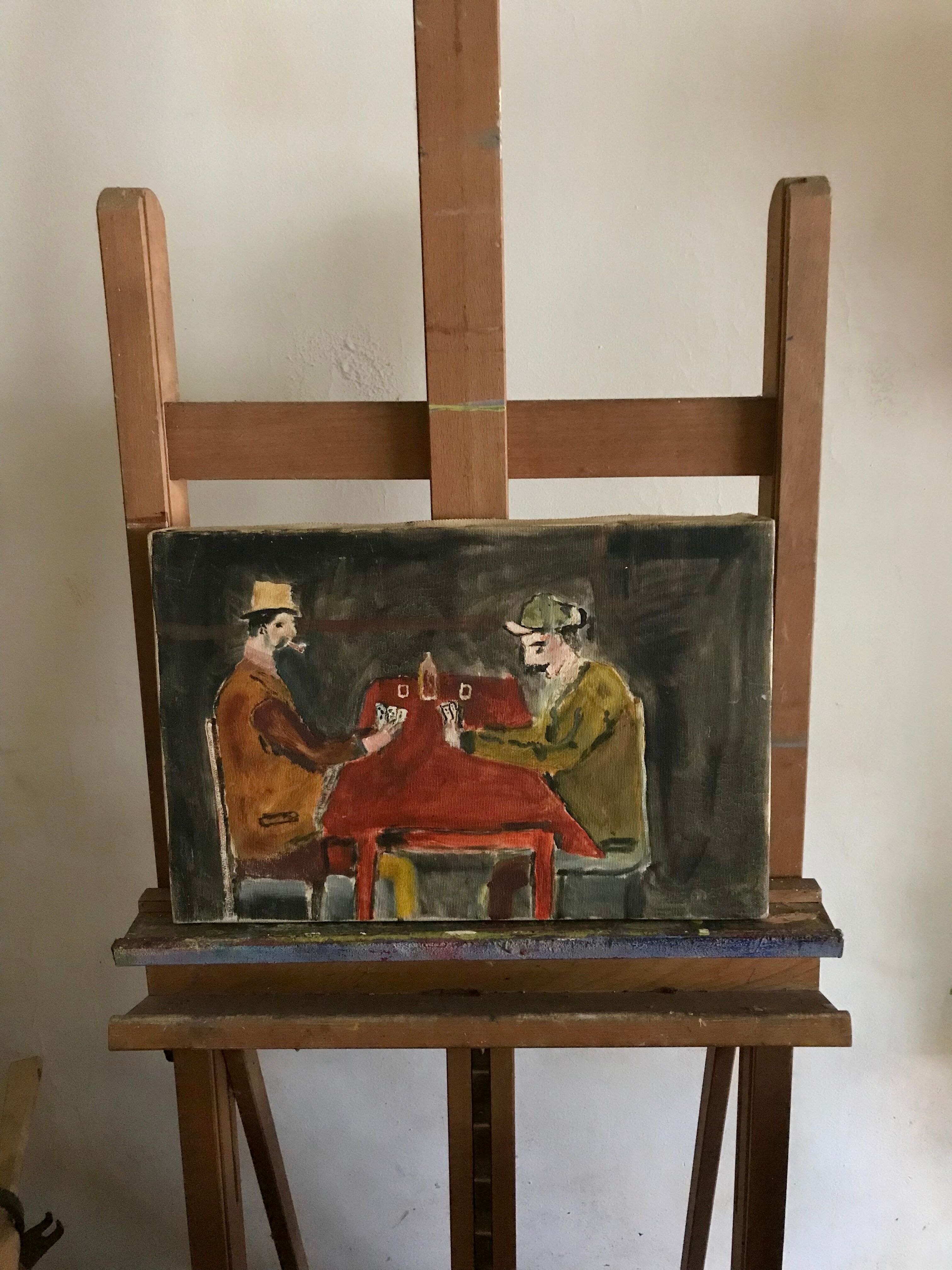 Small old table card players