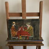 Small old table card players