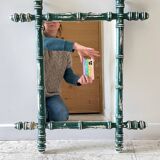 Antique mirror called Vintage patinated bamboo