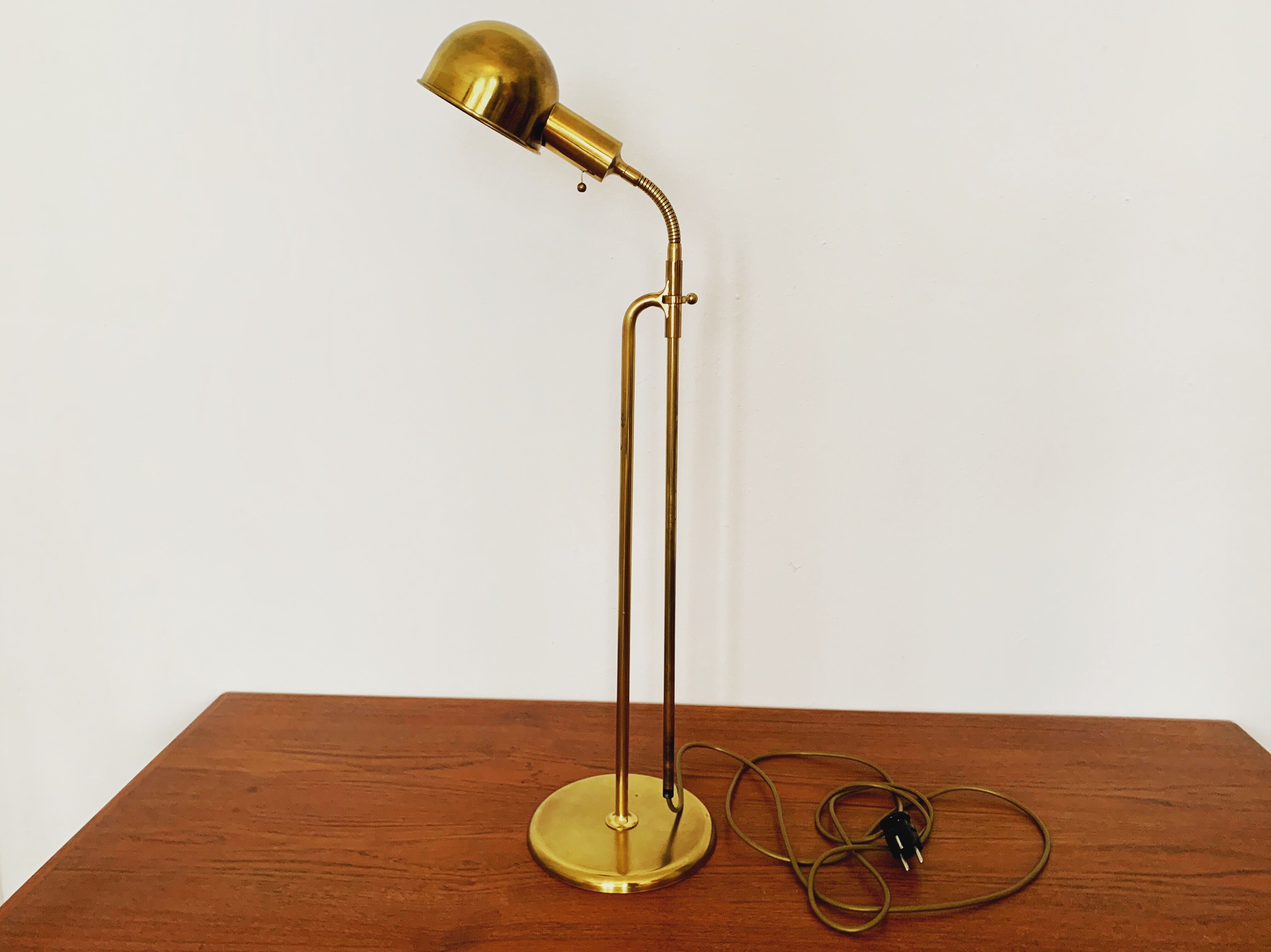 1970s adjustable BOLA brass floor or table lamp by Florian Schulz