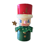 Vintage hand-painted old wooden shell
