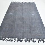 Shades of gray & silver vintage kilim rug