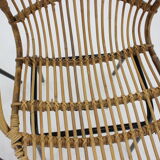 1970s pair of Alan Fuchs rattan and iron lounge chairs, Czechoslovakia