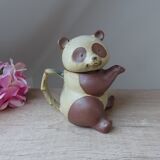 Vintage Authentic Zoomorphic Panda Teapot in Japanese Stoneware