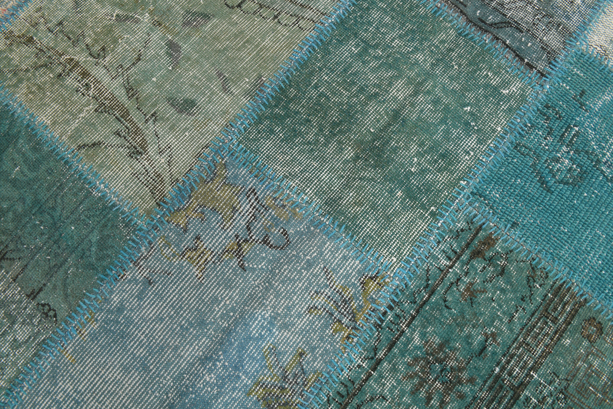 7x10 oversize teal green vintage rug 300x207cm