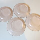 4 flat plates from Arcoroc model "rosaline"