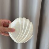 Paire de vases vintage en céramique blanche irisée