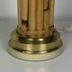 Midcentury bamboo and brass large mushroom table lamp by Leola, 1960s