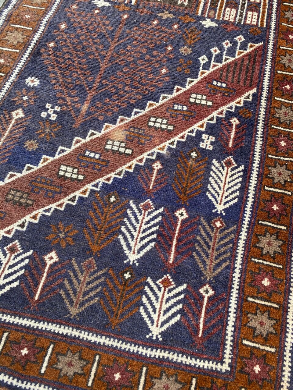Vintage carpet turkmen belutch afghan 88x146 cm