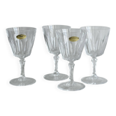 4 vintage crystal liqueur glasses