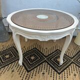 Table basse ronde avec cannage