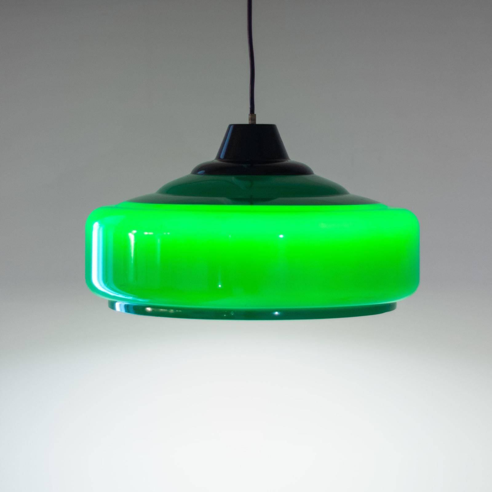 Lustre de billard vintage italien vert, années 1970