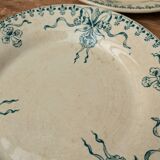 Set of 4 old opaque porcelain plates from Gien, Venice Terre de fer model