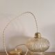Textured amber pendant or portable lamp with pearl base