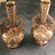 Pair of vases in faïence hispano mauresque decoration arabasques irise reflections metal
