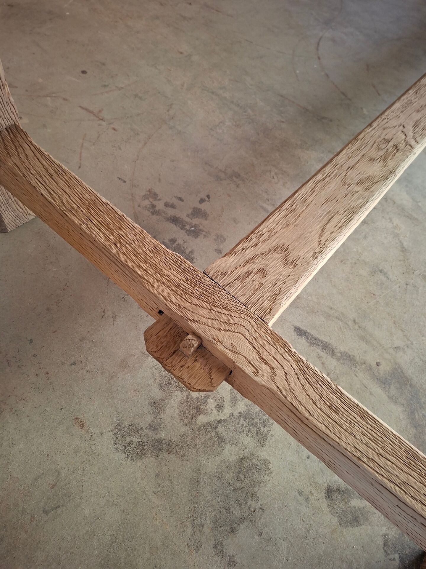 Rustic old farmhouse table made of solid oak, fully sandblasted.