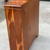 English display cabinet in glossy lacquered marquetry wood