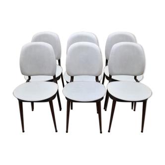 Six chaises Baumann modèle Pégase