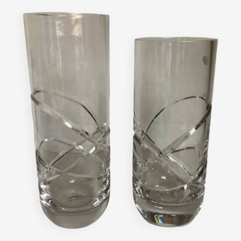 Pair of bohemian crystal vases