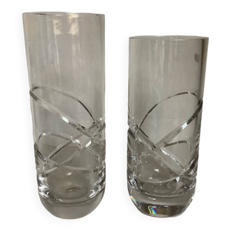 Pair of bohemian crystal vases