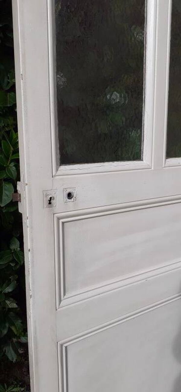 Porte communication 1 vitrée translucide H233,5xL84,5cm ancienne XX°